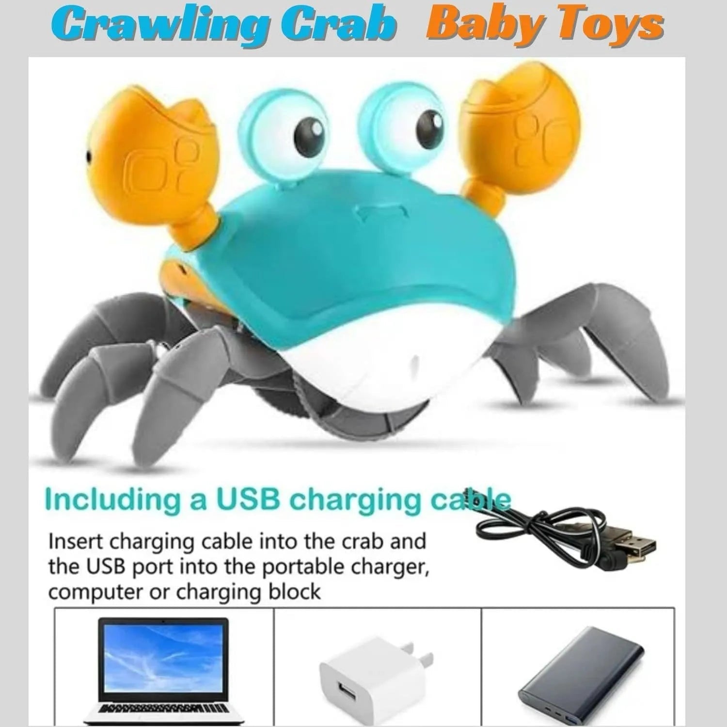 Electric Induction Cute Crab Toy Light Sound Crawling Motumal-motumal