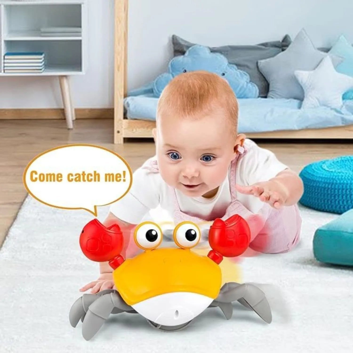 Electric Induction Cute Crab Toy Light Sound Crawling Motumal-motumal