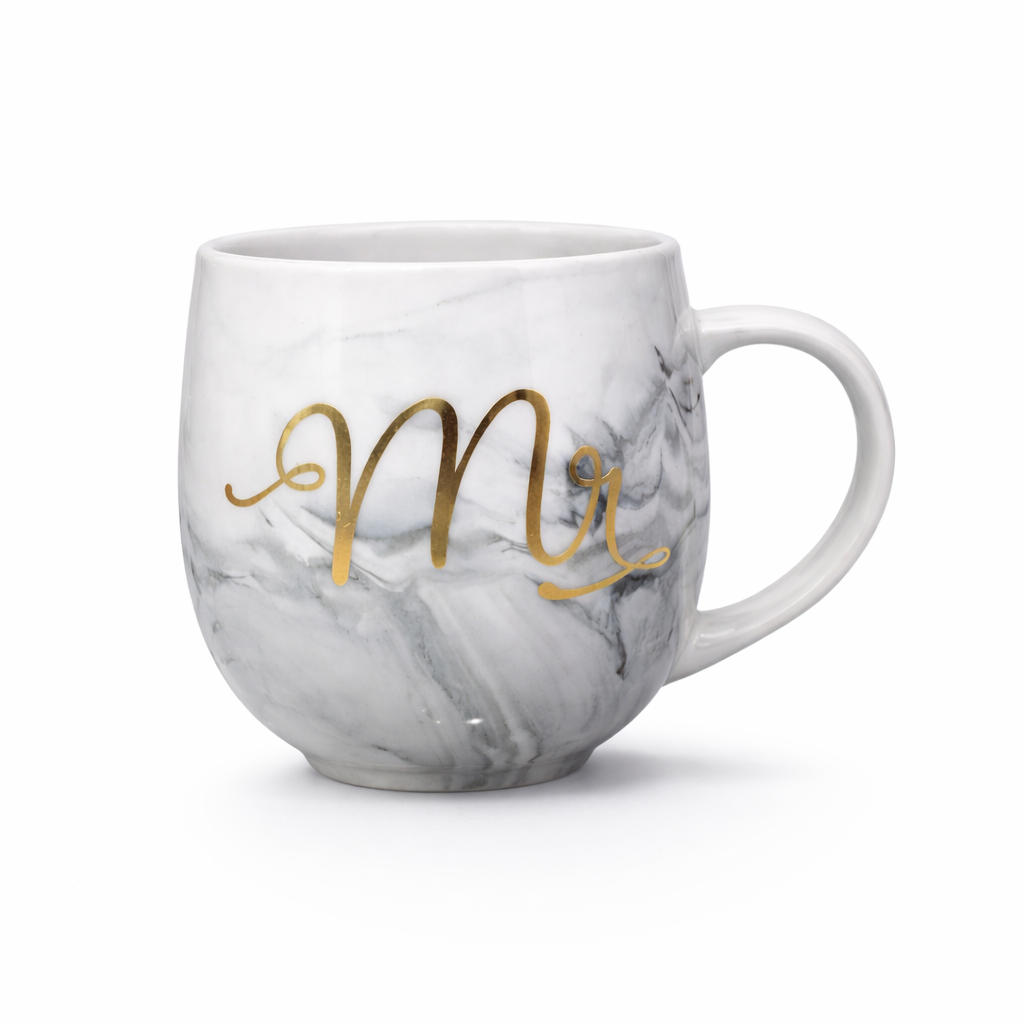 Elegant Marble Mug Gold Script Lettering Coffee Cup Motumal-motumal