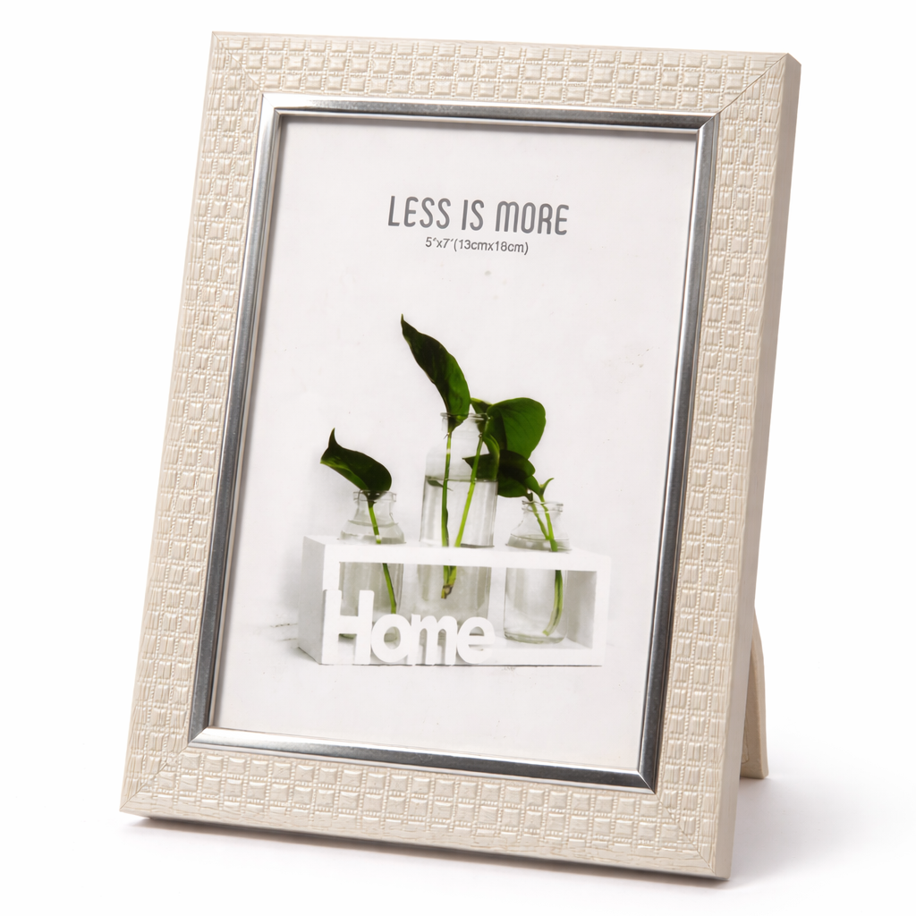 Elegant Silver Frame Minimalist Print 5x7 Photo Tabletop Decor Motumal-motumal