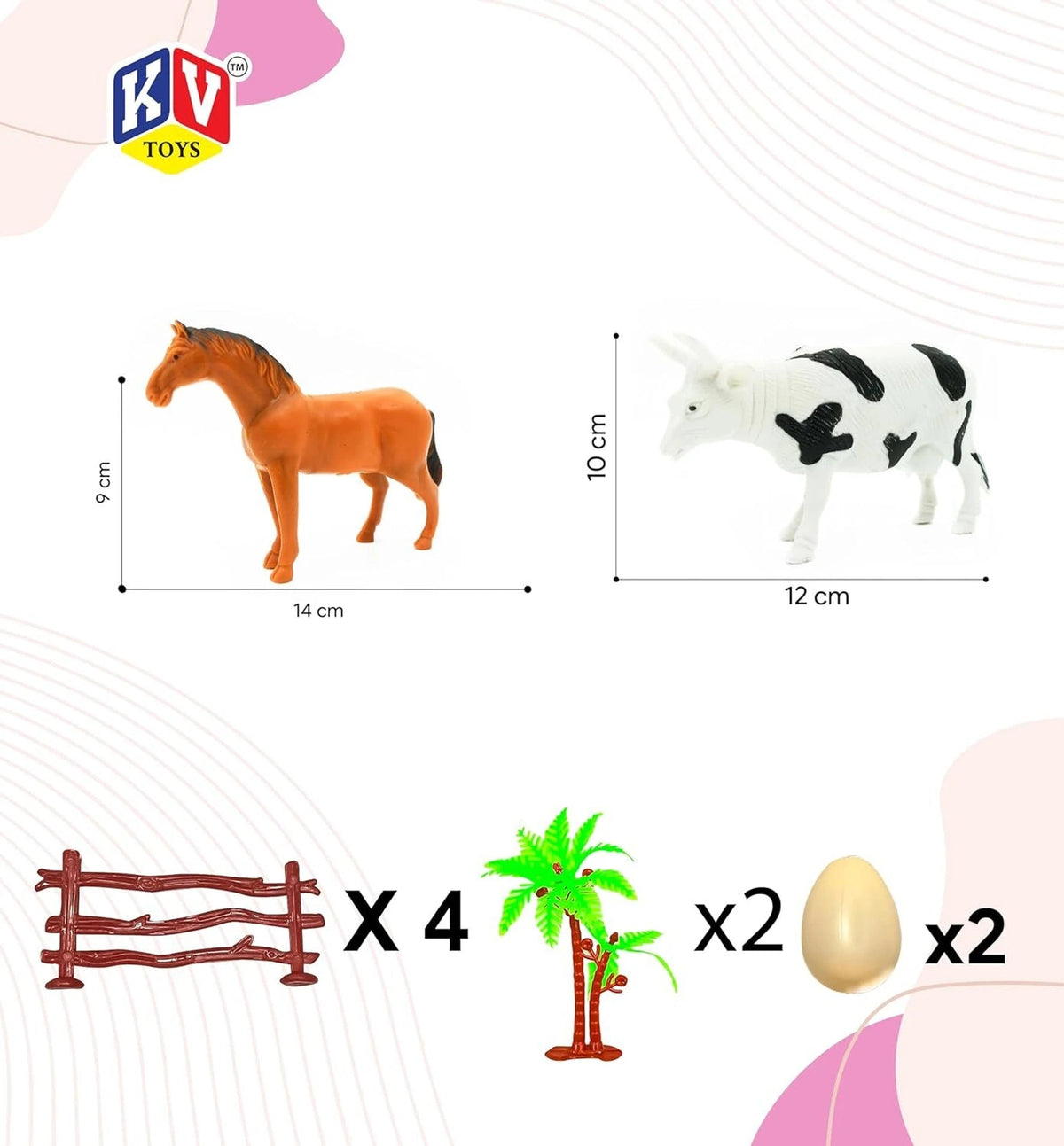 Farm Animal Toy Playset Plastic Figures Farmyard Animals Motumal-motumal