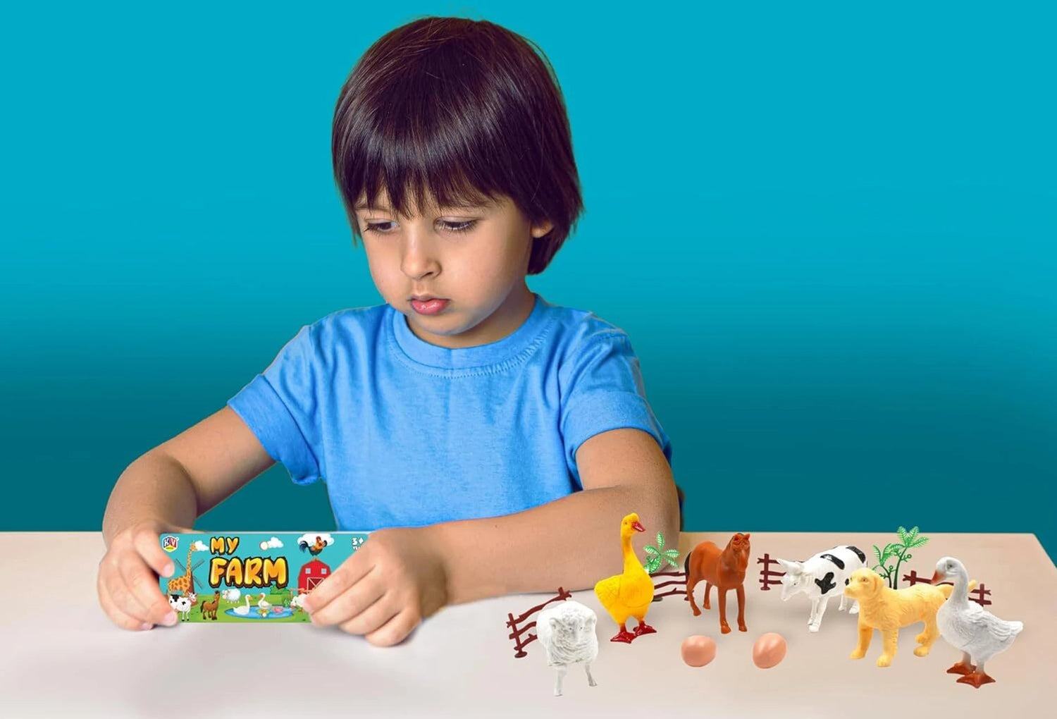 Farm Animal Toy Playset Plastic Figures Farmyard Animals Motumal-motumal