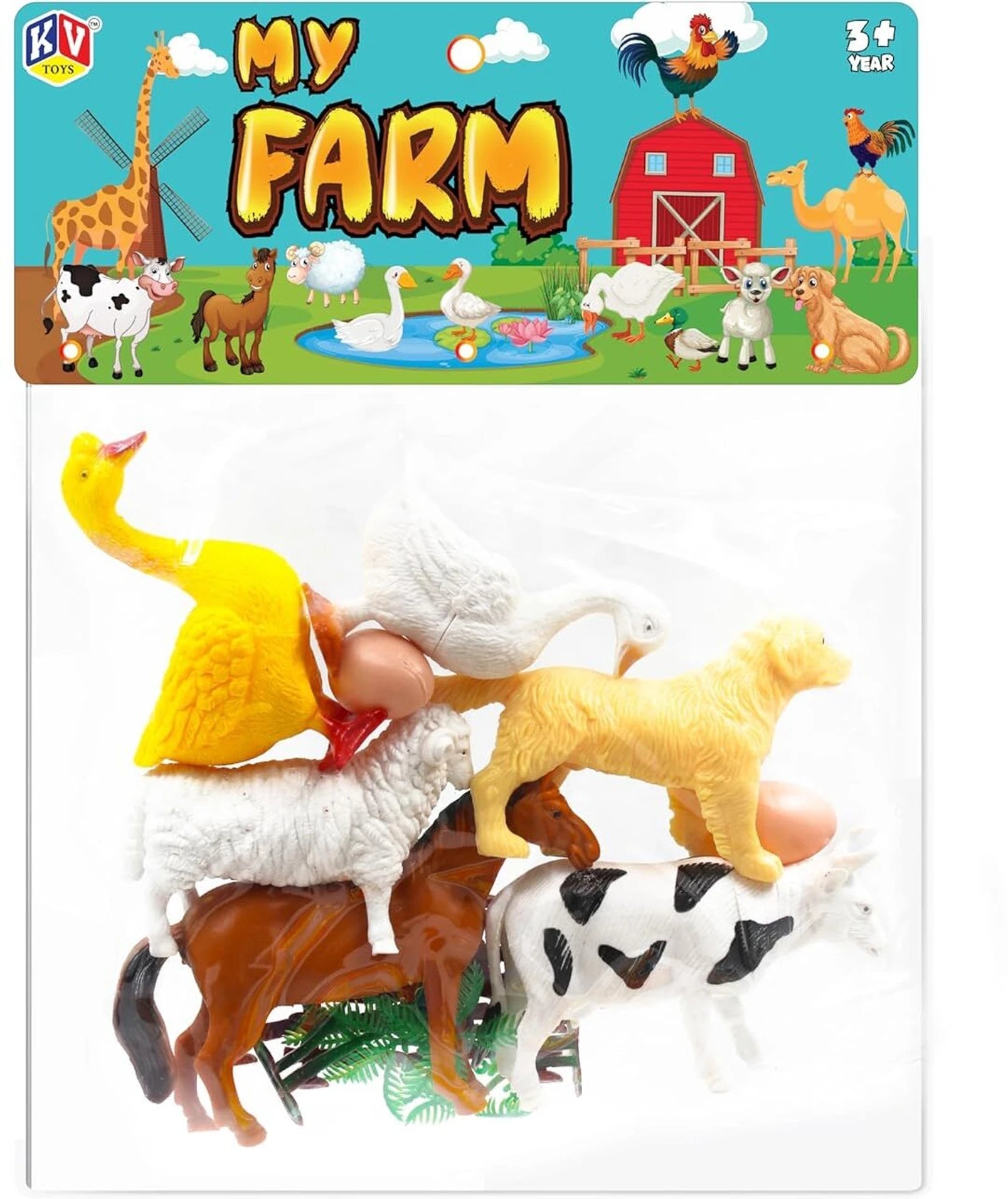 Farm Animal Toy Playset Plastic Figures Farmyard Animals Motumal-motumal