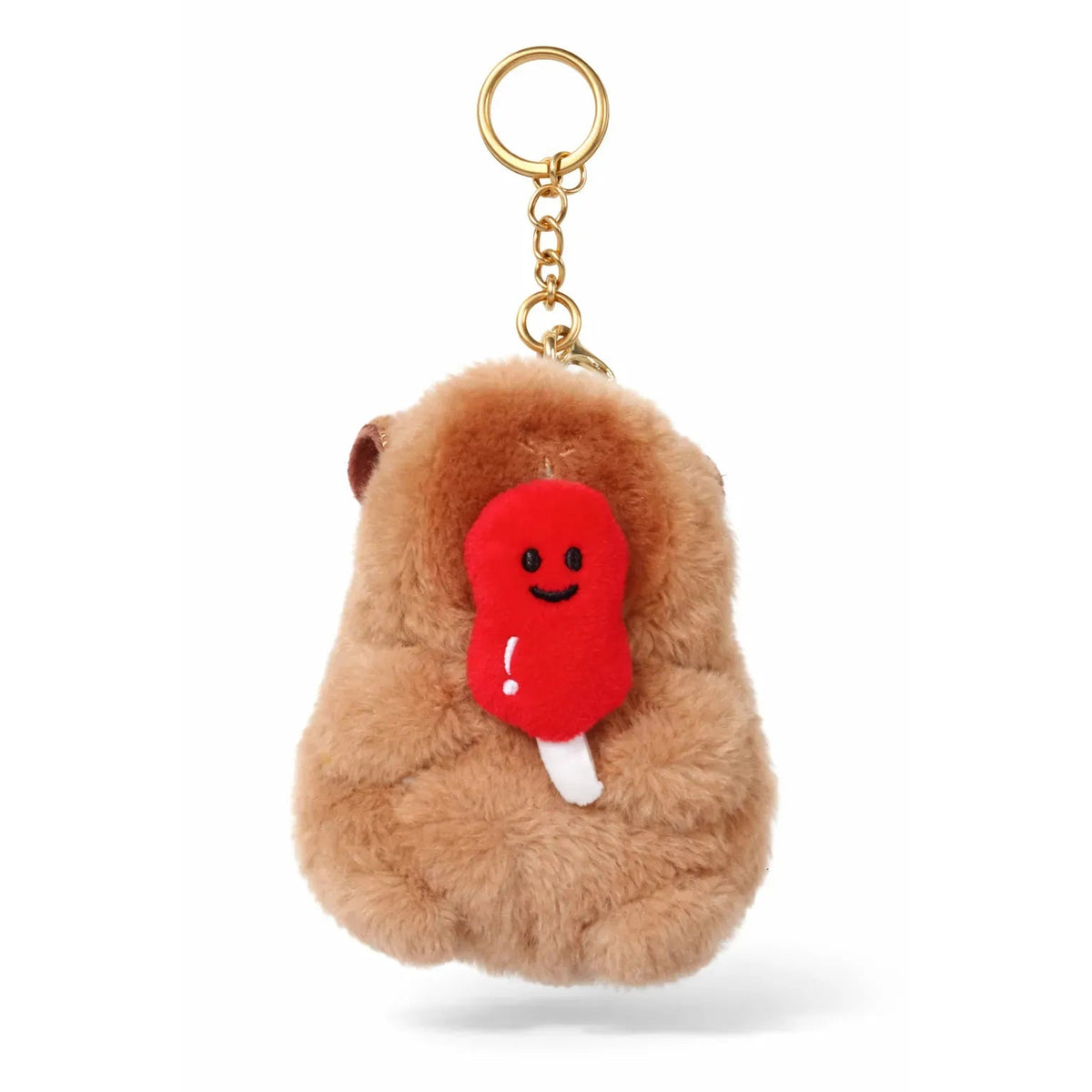 Fluffy Bear Keychain Red Popsicle Charm Mini Plush Accessory Motumal-motumal