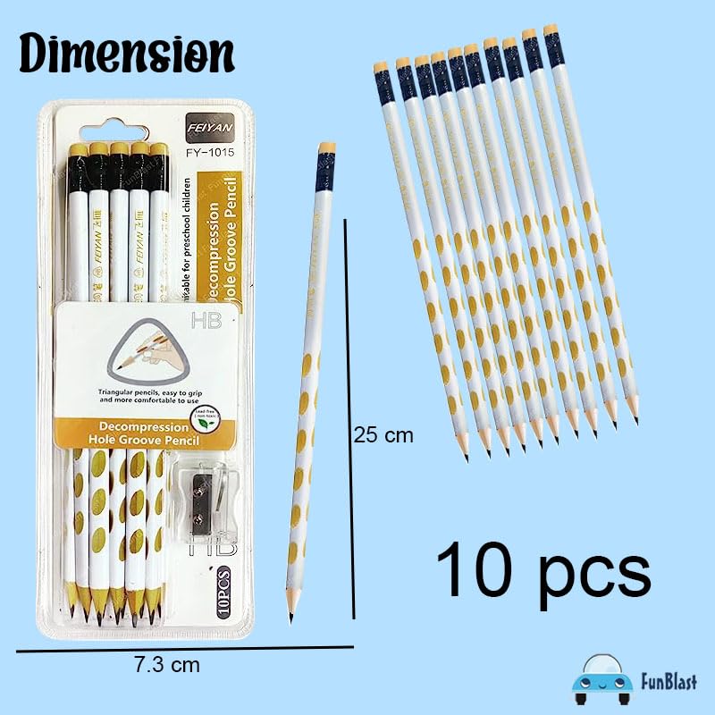 FunBlast Groove Pencils HB Triangular Sharpener Cap Motumal-motumal