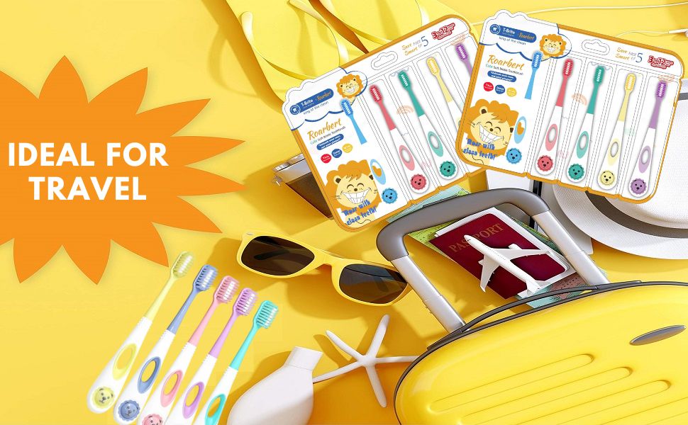 FunBlast Kids Toothbrushes Soft Bristles Colorful Ergonomic Design-motumal