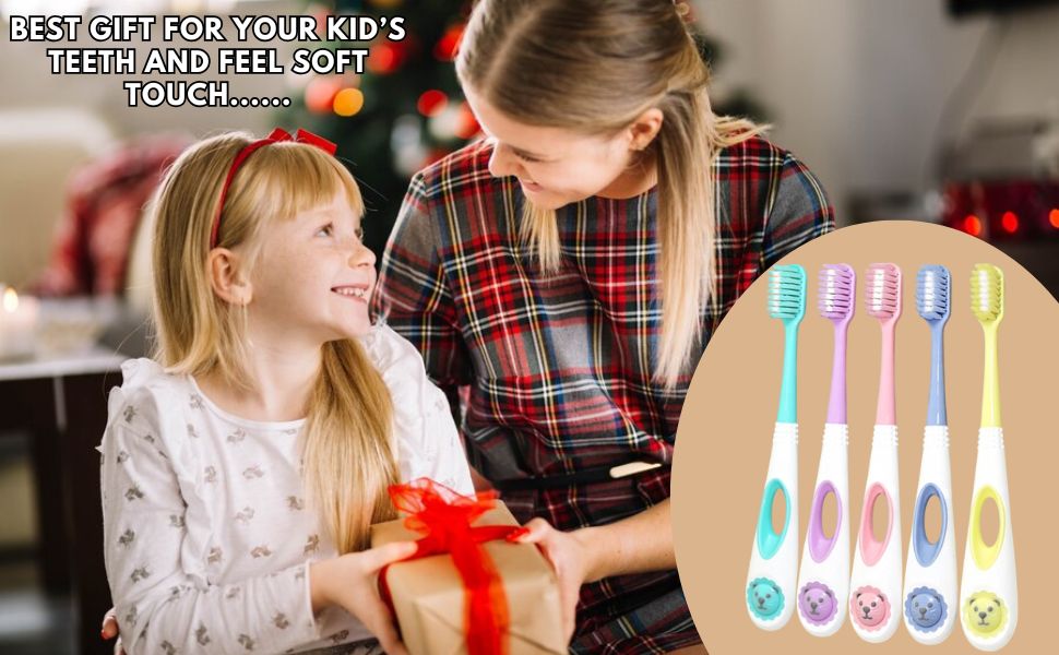 FunBlast Kids Toothbrushes Soft Bristles Colorful Ergonomic Design-motumal