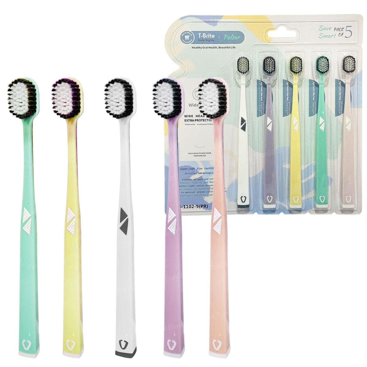 FunBlast Multicolour Soft Bristle Toothbrushes All Ages Motumal-motumal