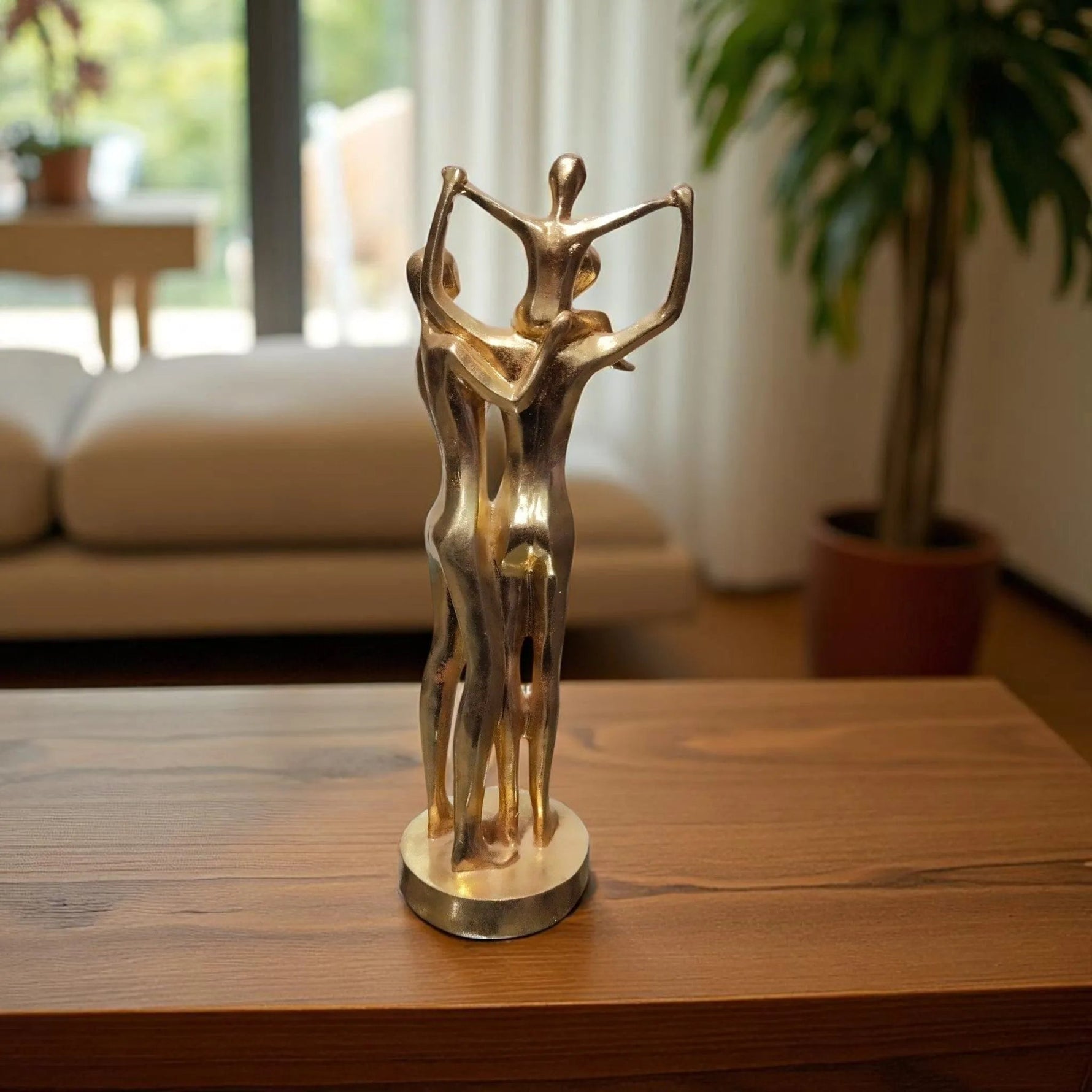 Golden Abstract Family Sculpture Living Room Motumal-motumal