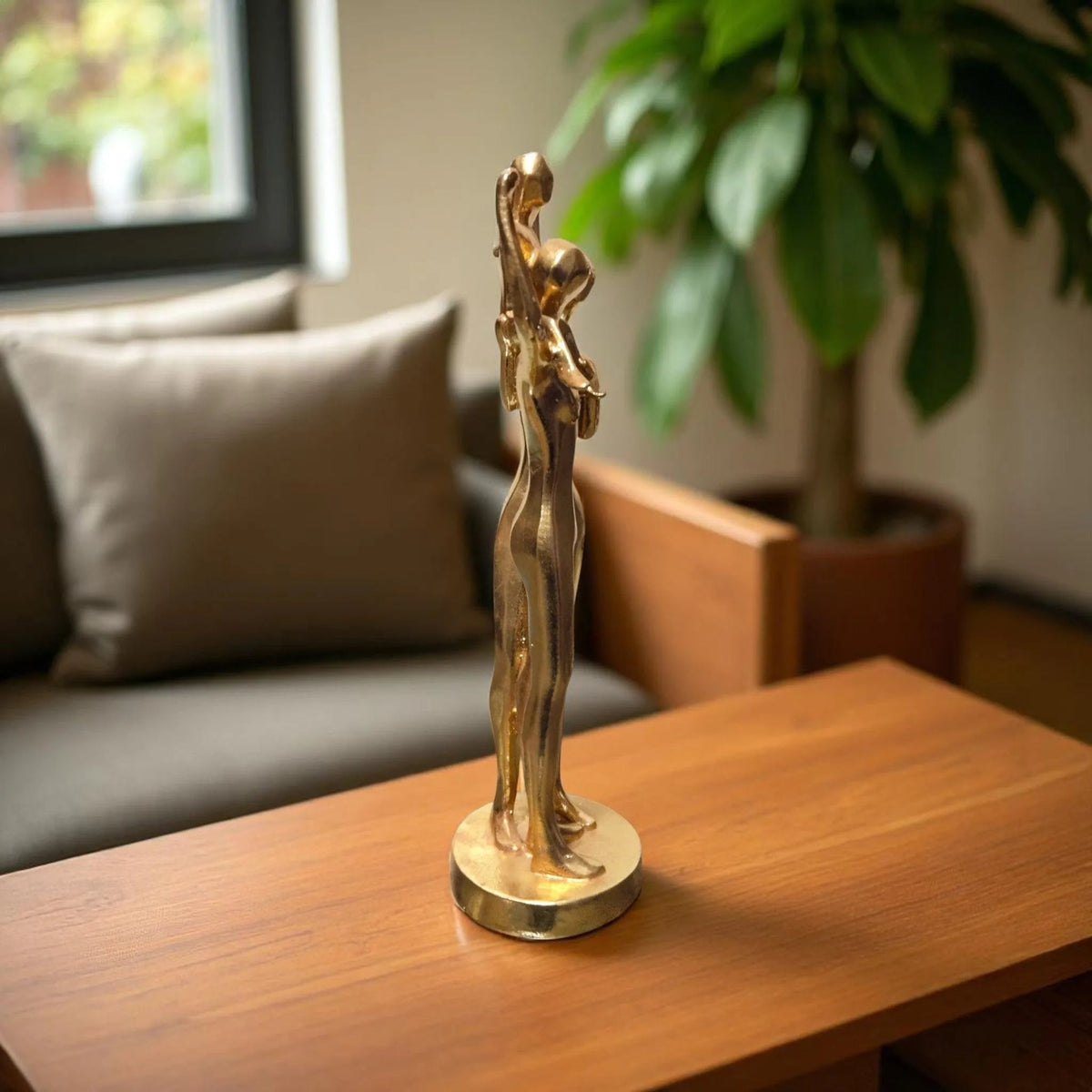 Golden Abstract Family Sculpture Living Room Motumal-motumal