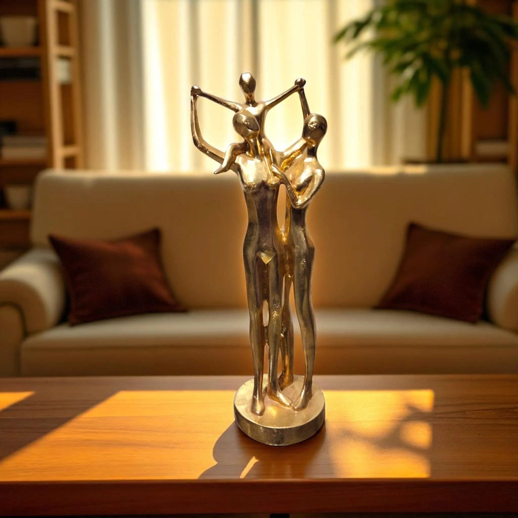 Golden Abstract Family Sculpture Living Room Motumal-motumal