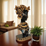 Golden Floral Lady Bust Showpiece Decor Sculpture Motumal-motumal