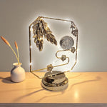 Golden LED Glow Frame Showpiece Home Decor Sculpture Motumal-motumal