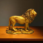 Golden Lion Showpiece Regal Office Decor Accent Gift Motumal-motumal