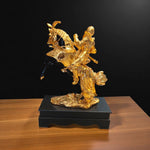 Golden Warrior On Horseback Showpiece Royal Decor Motumal-motumal