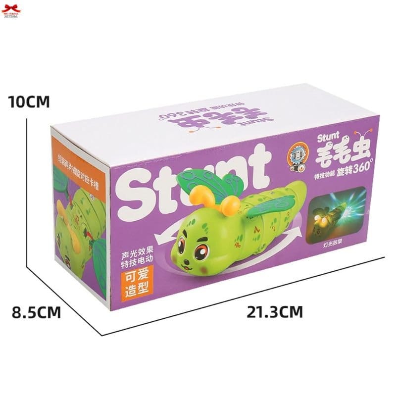 Green Musical Crawling Caterpillar Toy Lights Rotation Motumal-motumal