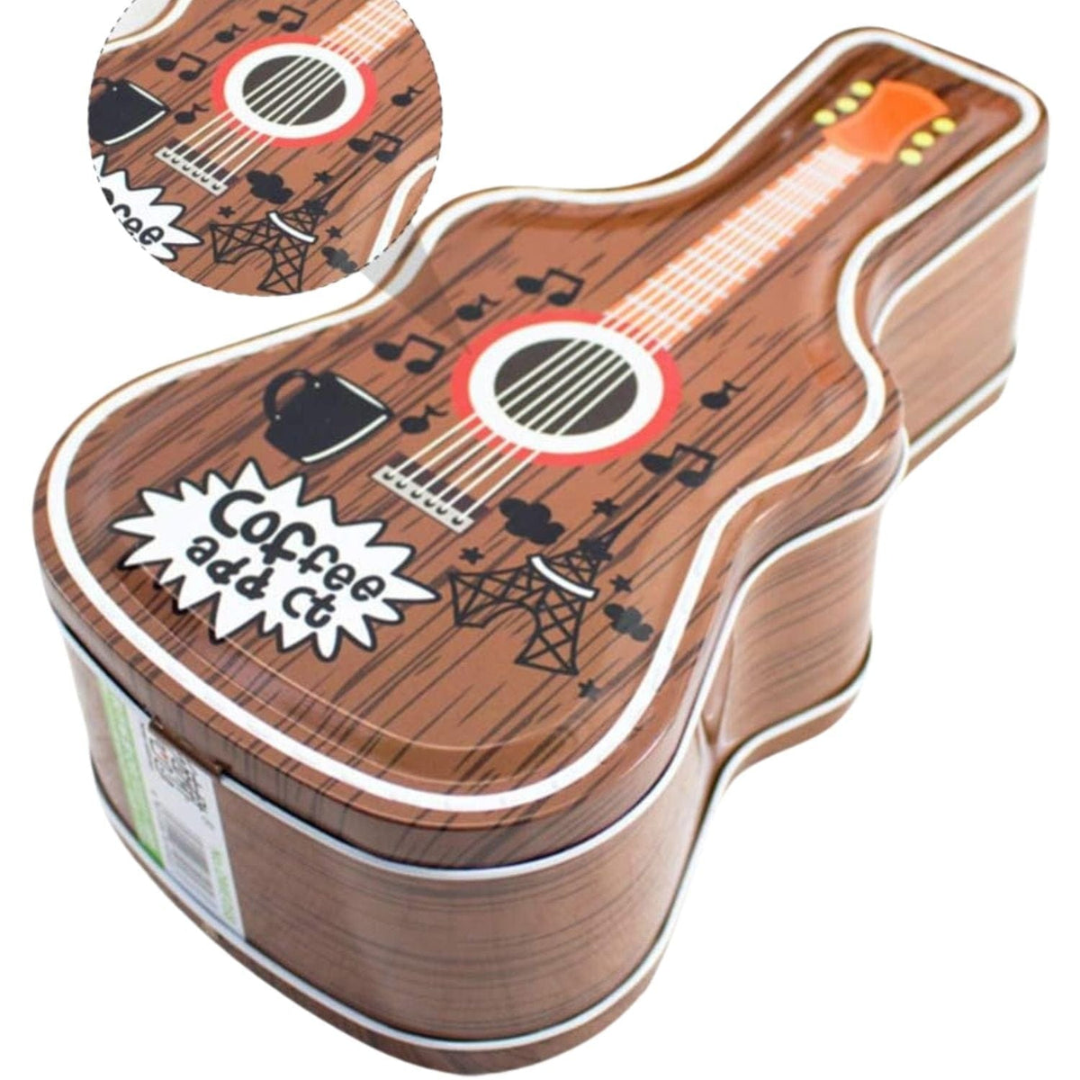 Guitar Shaped Red Metal Money Bank Locking Coin Saver Motumal-motumal