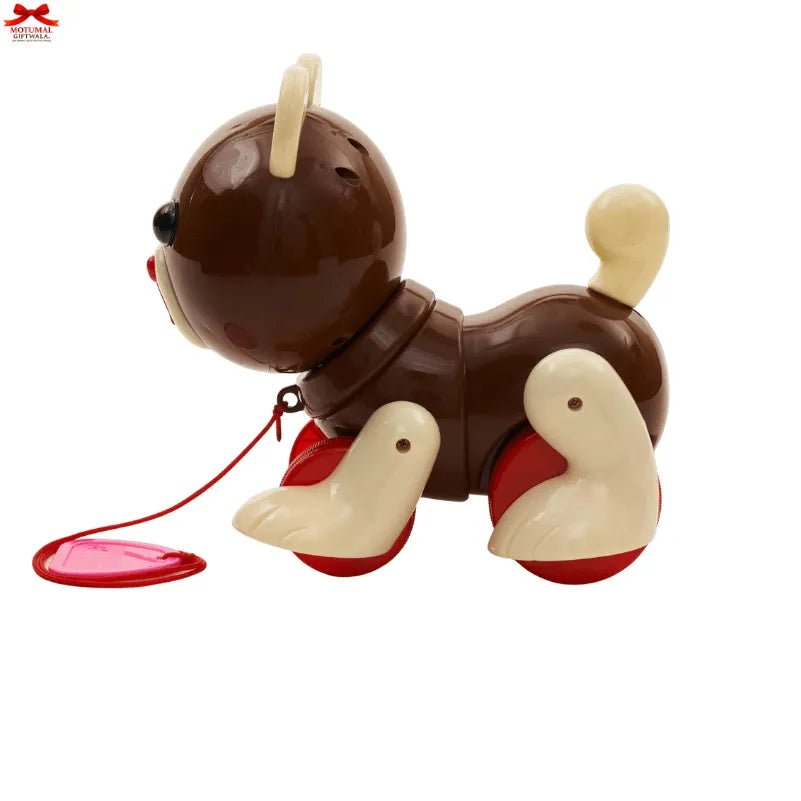 Happy Buddy Bear Pull Along Toy Moving Limbs Tail Wagging-motumal
