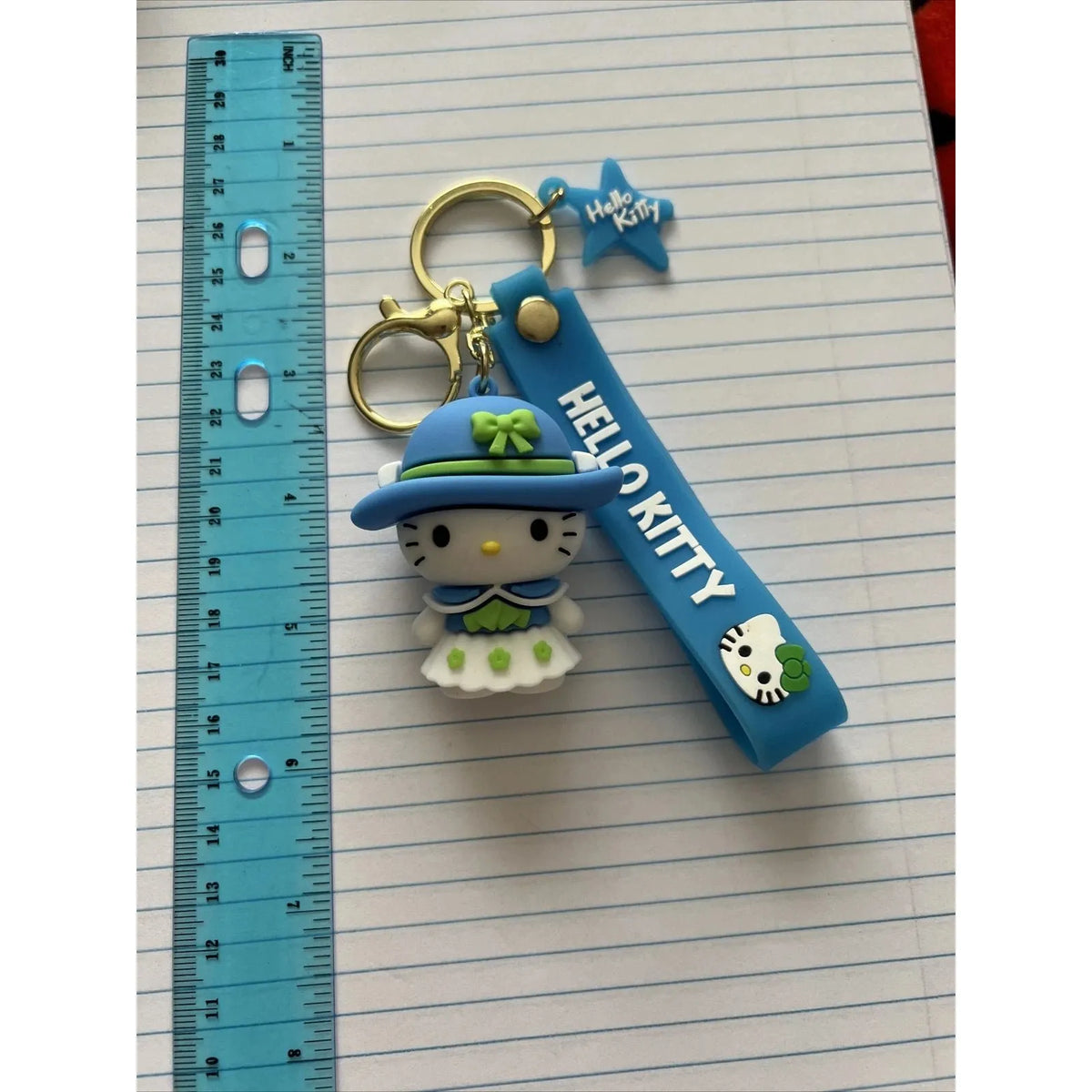 Hello Kitty Keychain Blue Strap Star Charm Accessory Motumal-motumal