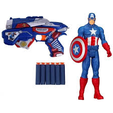 Avengers Blaze Storm Hot Fire Soft Bullet Gun Toy with Superhero Face Mask & 10 Safe Foam Darts for Kids