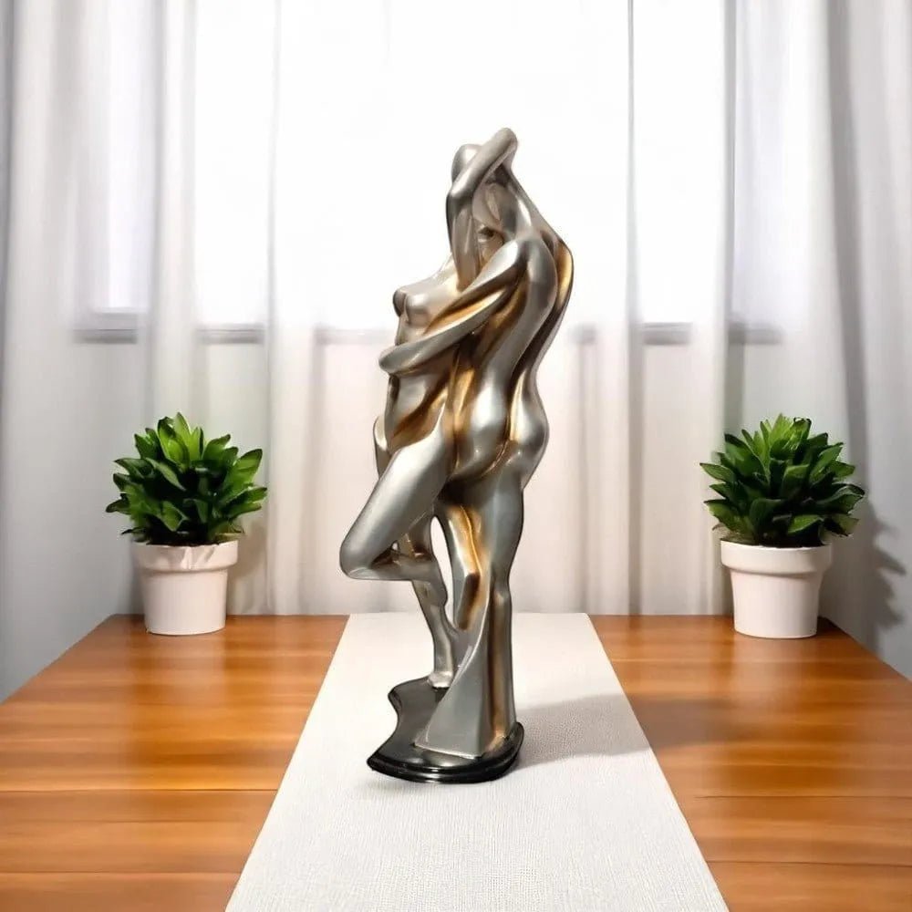 Infinity Hug Abstract Couple Sculpture Modern Gold Silver Motumal-motumal