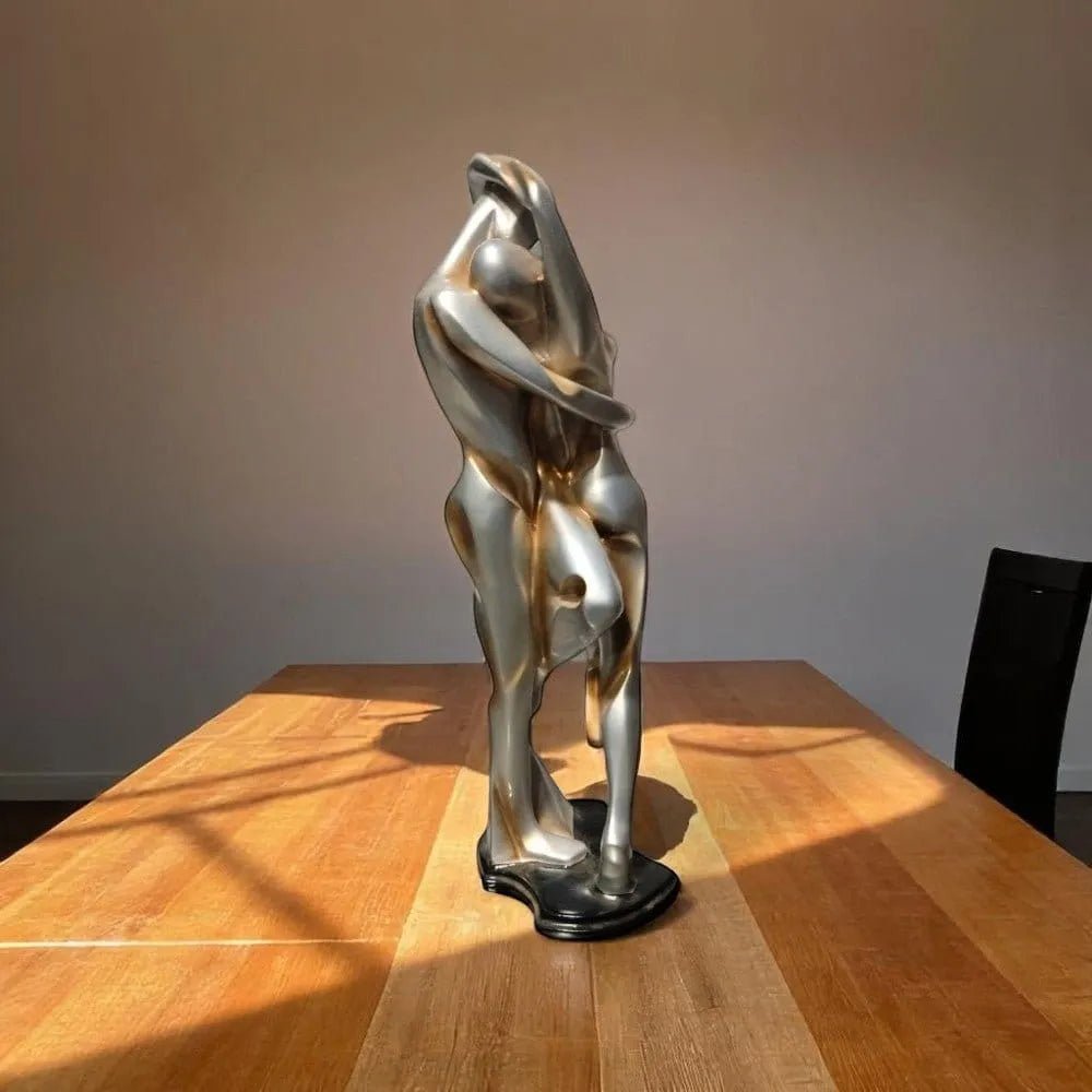 Infinity Hug Abstract Couple Sculpture Modern Gold Silver Motumal-motumal