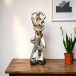 Infinity Hug Abstract Couple Sculpture Modern Gold Silver Motumal-motumal