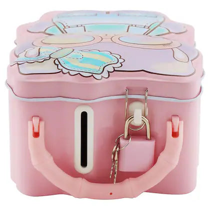 Pink jewelry box with decorative elements on a white background