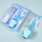 Kawaii Kids Stationery Kit Pencils Scissors 17-Piece Motumal-motumal