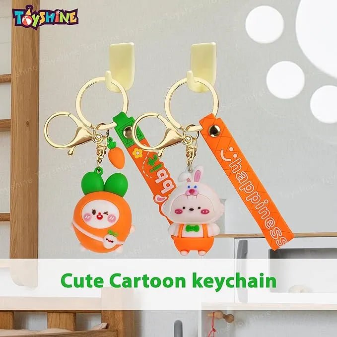 Kawaii Silicone Teddy Rabbit Keychains Pair Motumal-motumal