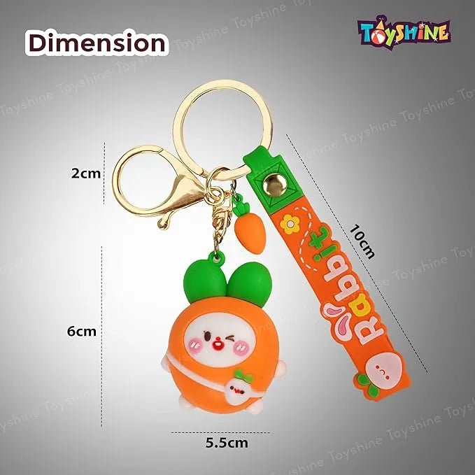 Kawaii Silicone Teddy Rabbit Keychains Pair Motumal-motumal