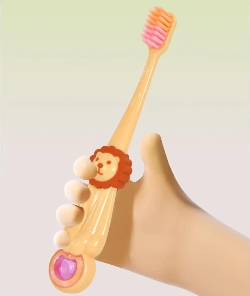 Kids Cartoon Lion Toothbrush Soft Bristles Fun Dental Care Motumal-motumal
