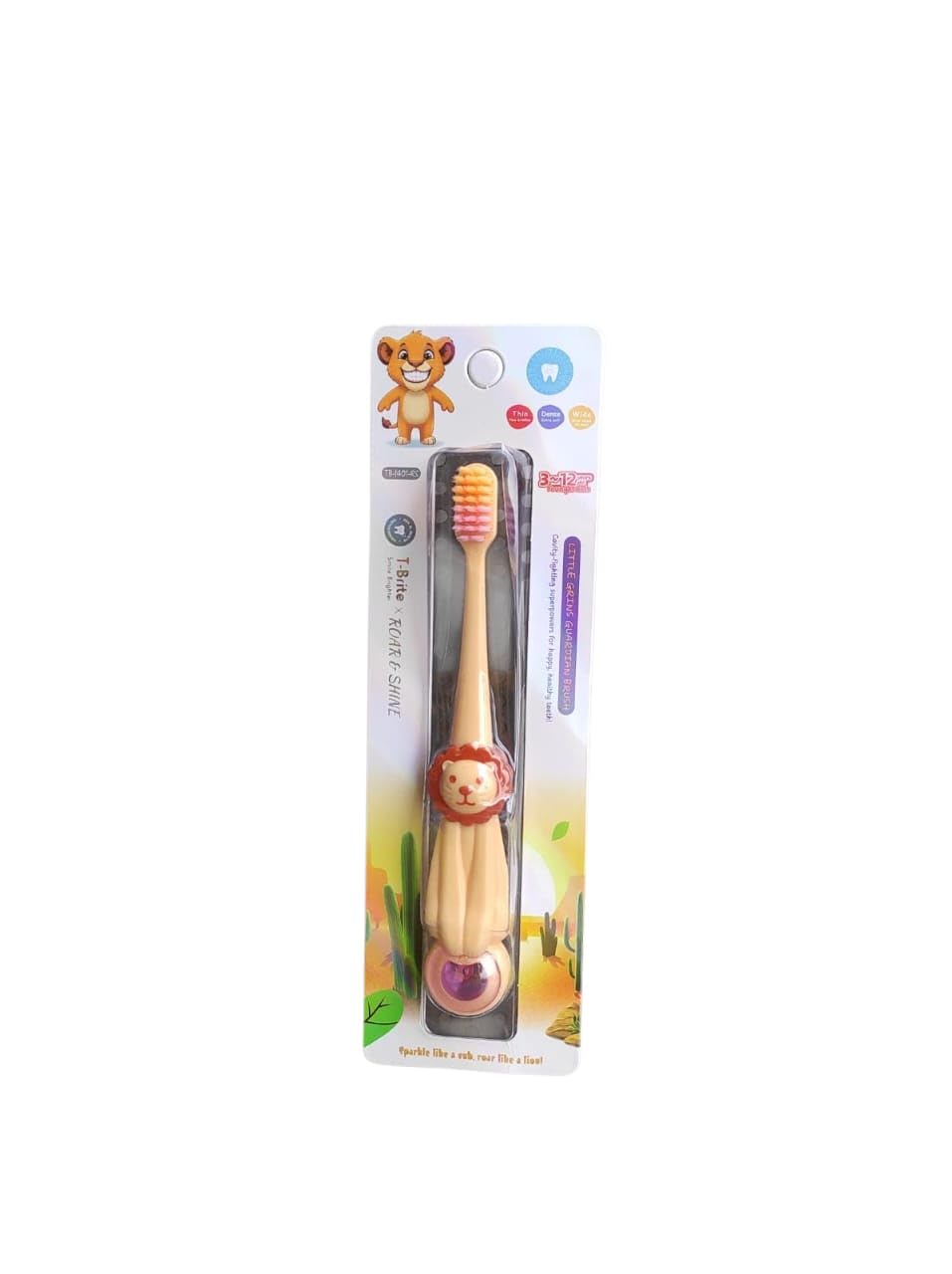 Kids Cartoon Lion Toothbrush Soft Bristles Fun Dental Care Motumal-motumal