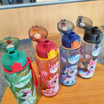 Kids Cartoon Printed Plastic Water Bottle Straw Motumal-motumal
