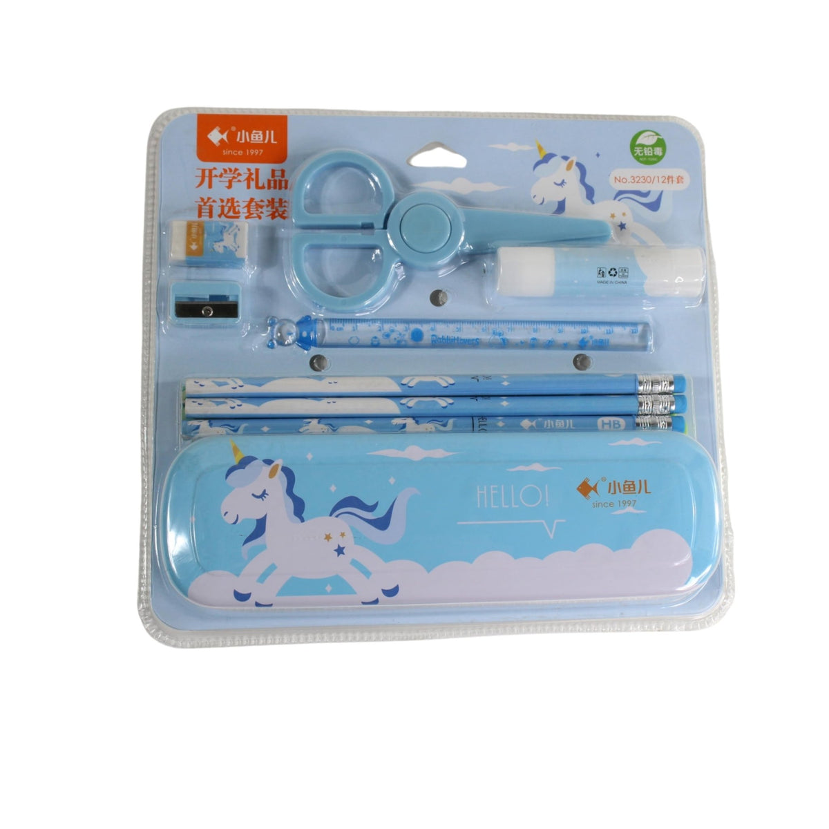 Kids DIY Stationery Kit Unicorn Pencil Sharpener Glue Sticks-motumal