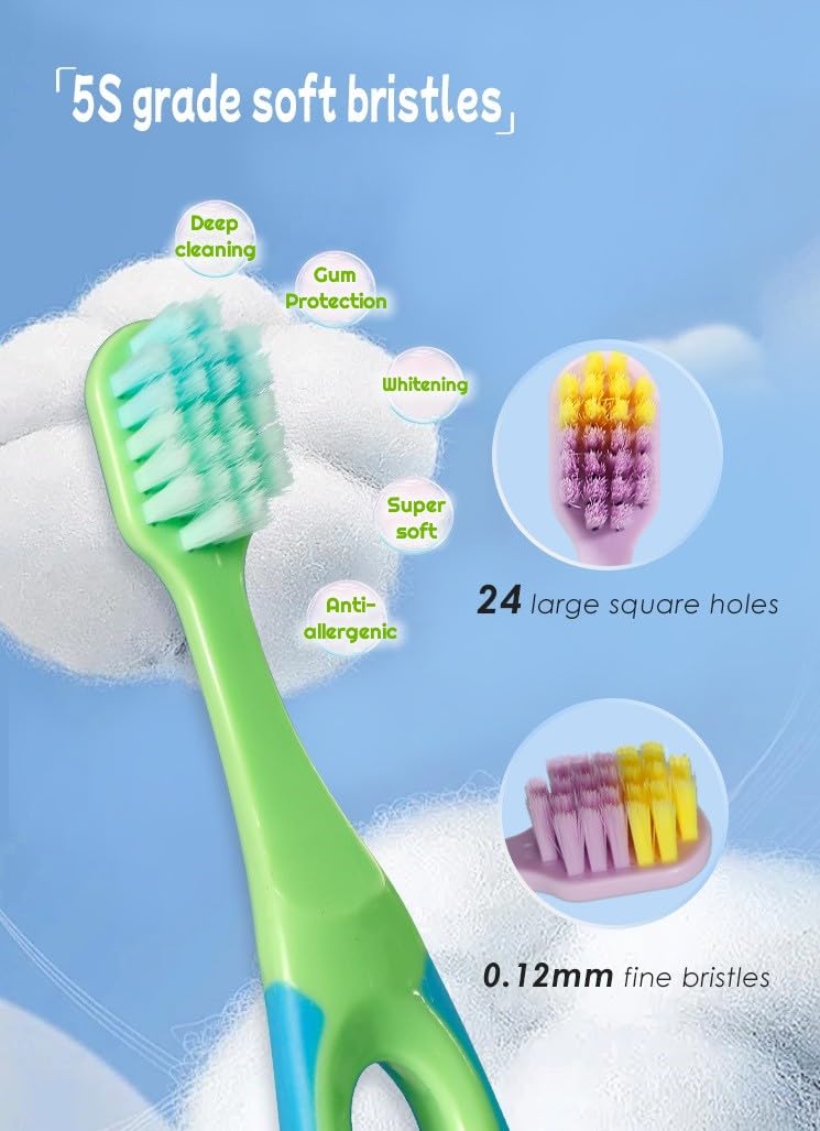 Kids Soft Bristle Toothbrushes Trio Ages 3 To 6 Motumal-motumal