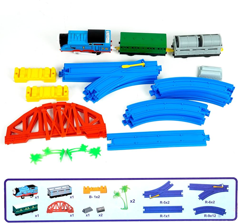 Kids Toy Train Track Engine Battery Operated Light Sound Motumal-motumal