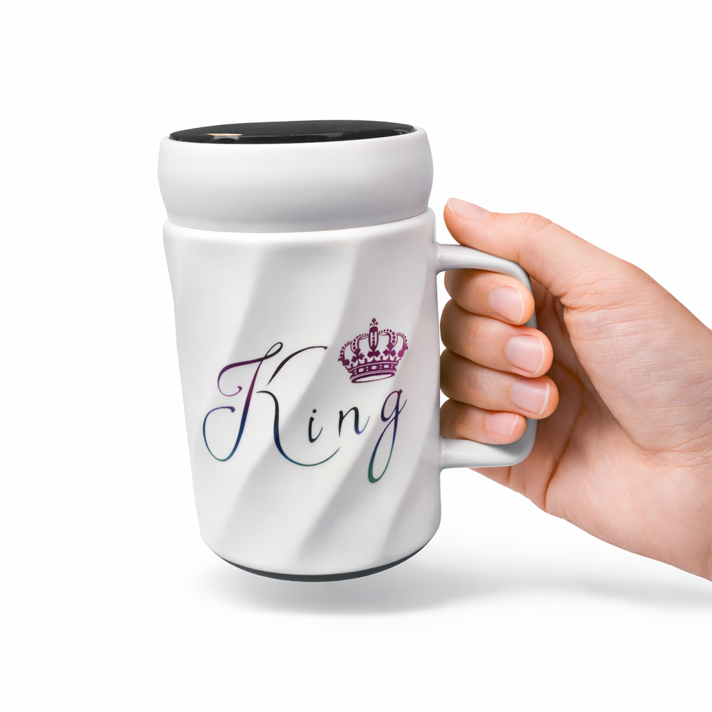 King Crown Ceramic Mug Royal Design Dishwasher Safe Gift Motumal-motumal