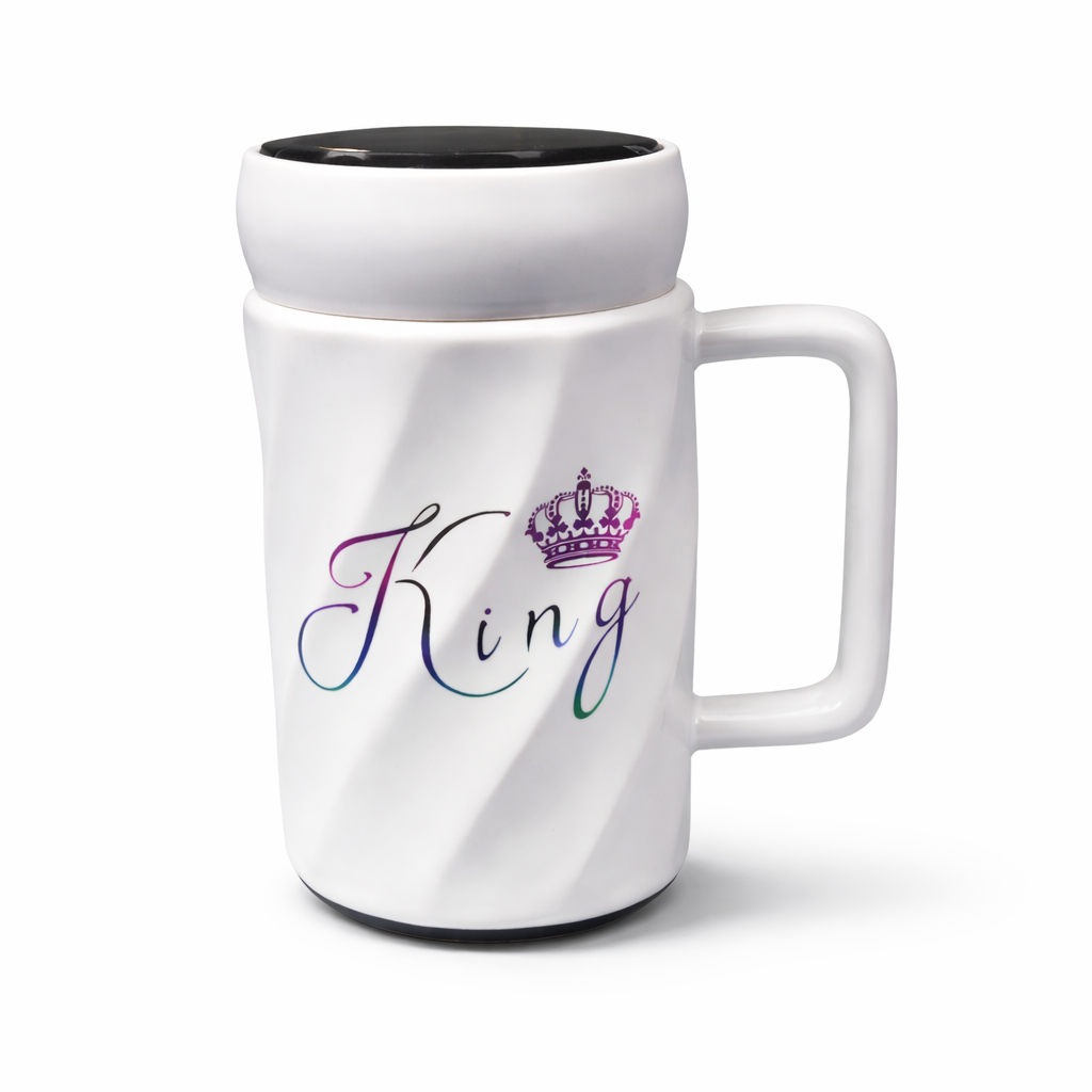 King Crown Ceramic Mug Royal Design Dishwasher Safe Gift Motumal-motumal
