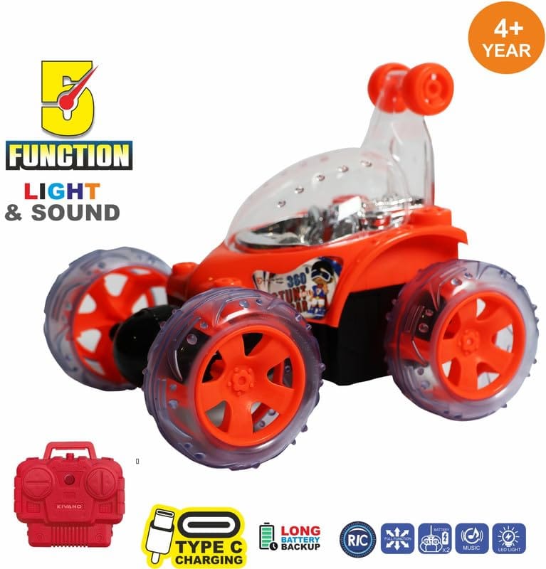 Kivano PRO 360° Rechargeable RC Stunt Car Lights Music Motumal-motumal
