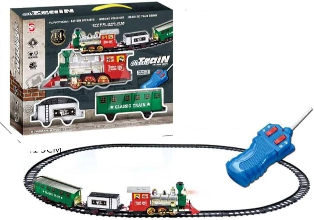 RUZARTH Train Set for Kids – 412 CM Track Electric RC Train with Light & Sound | Battery Operated Toy Train Set