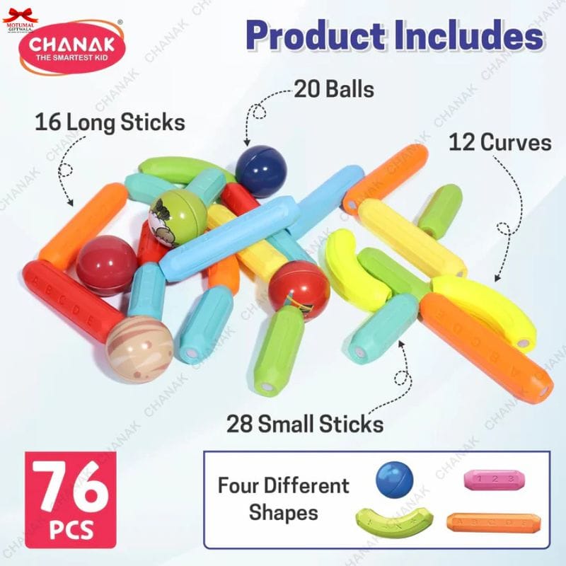 Magnetic Building Blocks Kids Chanak STEM Toy Educational-motumal