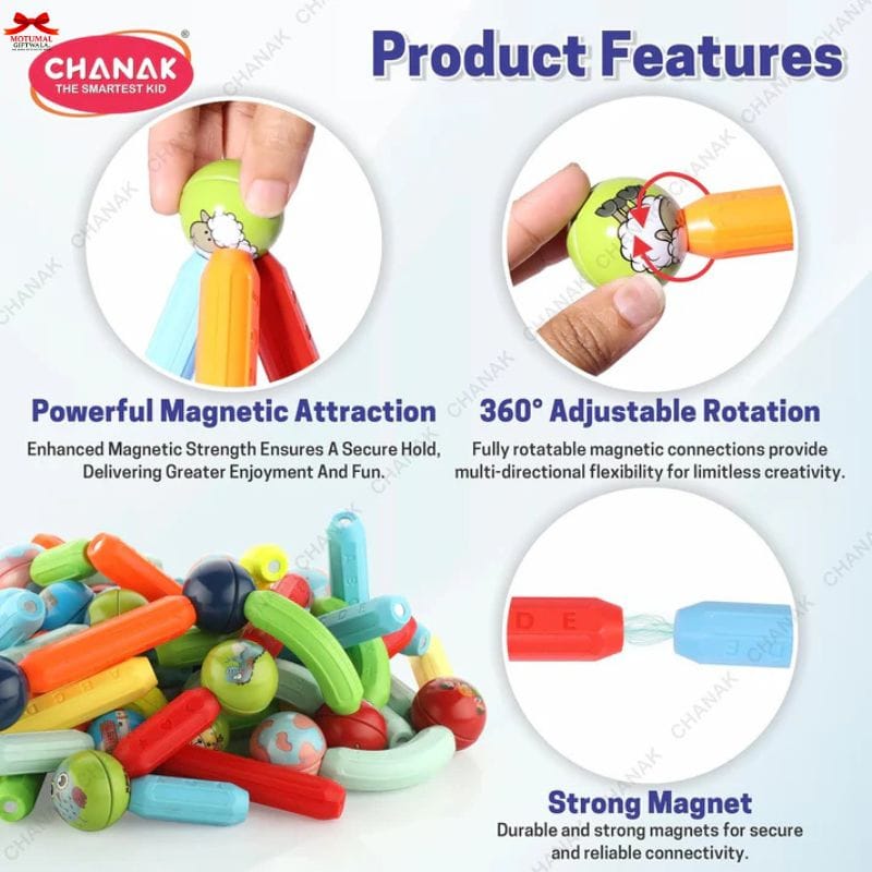 Magnetic Building Blocks Kids Chanak STEM Toy Educational-motumal