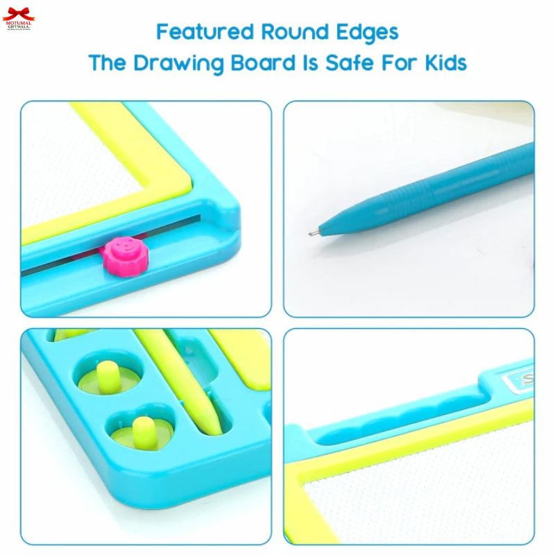 Magnetic Slate Board Kids Erasable Writing Pad Shape Stamps Motumal-motumal