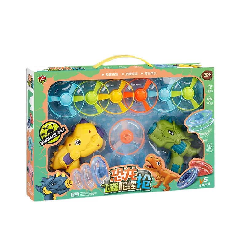 HY Toys Flash Gyroscope Dinosaur Gun Toy – Outdoor Glow Dragonfly Spinning Flying Toy for Kids