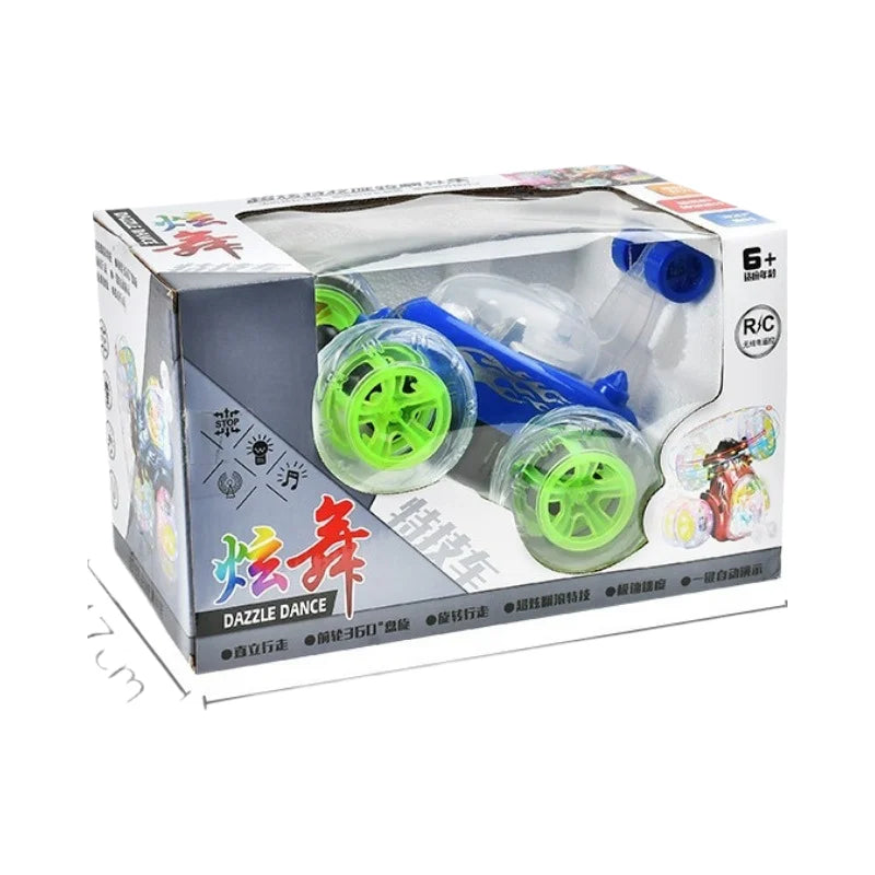 Hit Tip Car Children’s Remote Control Tumbling Stunt Car with Sound & Light – 360° Rotating RC Toy for Boys & Girls