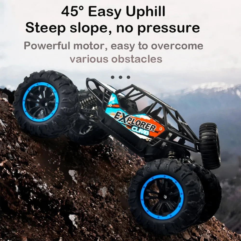 Large Size 4x4 RC Off-Road Car with 45° Uphill Climbing – All Terrain Remote Control Vehicle with TPR Anti-Skid Tires for Boys