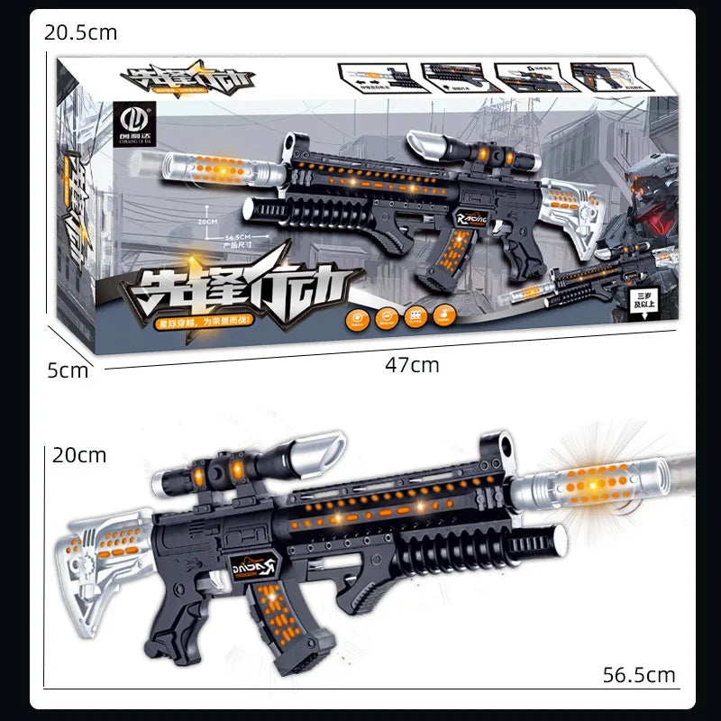 Hot Sale Plastic Flash Gun Toy – Battery Operated Kids Electric Toy Gun with Light & Sound Effects for Boys