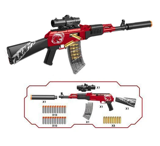 Electric Serial Gun Game EVA Soft Bullet Gun – Automatic Outdoor Interactive Foam Bullet Toy for Kids