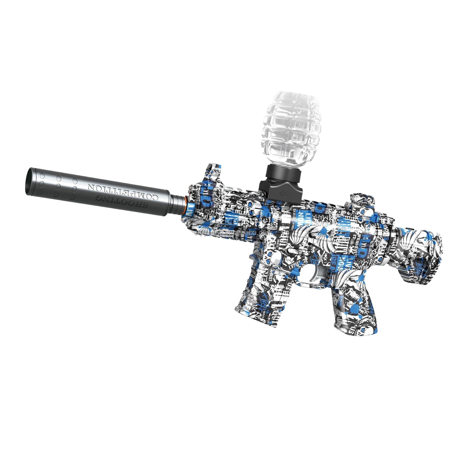 M416 Style Mini Electric Gel Ball Blaster – Full Auto ABS Toy Gun for Kids Safe Outdoor Fun (Graffiti Style)